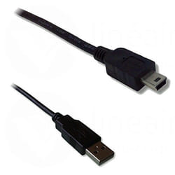 Lineaire PCUSB215C câble USB 1,5 m USB 2.0 USB A Mini-USB B Noir