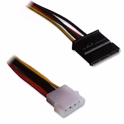 Lineaire ADPL106, 0,15 m, SATA 15 broches, Molex (4-pin), Mâle, Femelle, Droit