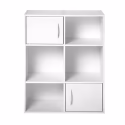 COMPO Meuble de rangement 6 cases et 2 portes - L62 cm - Blanc