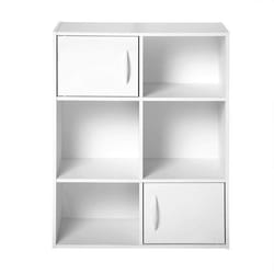 COMPO Meuble de rangement 6 cases et 2 portes - L62 cm - Blanc