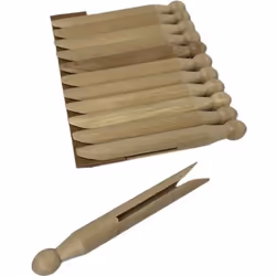 24 Pinces à linge Ecologique Design Forme Vintage en Bois de hêtre - 1.3 x 11 cm