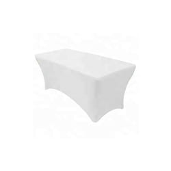 Frandis - Housse pour table rectangulaire 180x70 cm coloris blanc
