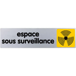 Finish - Plaque de porte Espace sous surveillance - couleur 170x45mm - 4032979