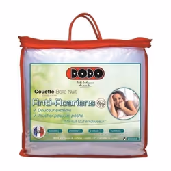 Couette chaude DODO BELLE NUIT 240x260cm - Enveloppe : 100% Polyester traité anti acariens - Garnissage : 100% polyester creu ...