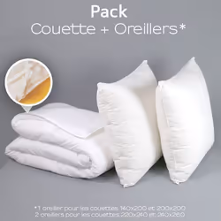 DODO - Pack couette 4 Saisons + oreiller Medium Protection Active - 200 x 200 cm