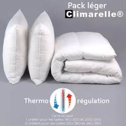 DODO - Pack Climarelle® Thermorégulation couette LEGERE + oreiller - 140 x 200 cm