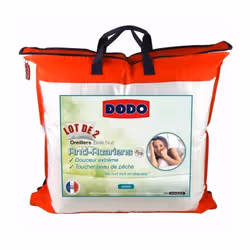 Dodo - lot de 2 oreillers anti-acariens belle nuit 60X60 cm blanc