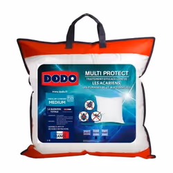 Oreiller - 65 x 65 cm - Traité contre les punaises de lit et les insectes - Garnissage : anti-acariens et antimicrobien, en f ...