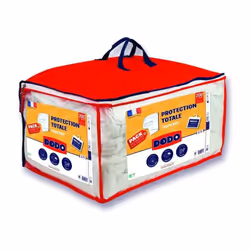 Description générale Ce pack comprend une couette de dimensions 220 x 240 cm, deux oreillers de 60 x 60 cm, et deux protège-o ...