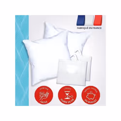 DODO PACK comprenant 2 oreillers 60x60cm enveloppe 100% Polyester toucher tout doux Garnissage 100% Polyester volupt'air fibr ...