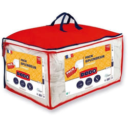 Pack couette 140x200 cm + 1 oreiller 60x60 cm - Splendeur - Garnissage 100% Polyester Voluptair 300G/M² - DODO