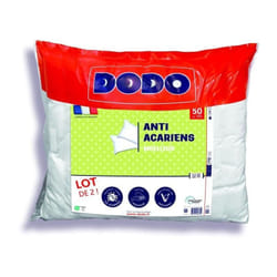 Dodo - Lot de 2 oreillers anti-acariens 50x70 cm - 100% Polyester