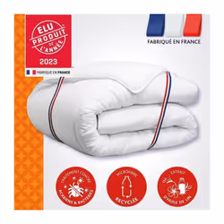 Couette DODO Chaude Enveloppe 100% Polyester Garnissage 100% Polyester Thermolite Lin Protect 450g/m² a l'extrait végétal de  ...