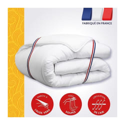 Couette 140x200 cm DODO ALoe - Tempérée - 300G/m² - Couette simple - Douce et confortable - Blanche