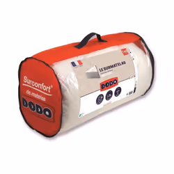 Enveloppe : 65% Polyester 35% Coton Garnissage : 100% Polyester AIR TOP Fibre Creuse Siliconée 500g/m² Finition Biais imprimé ...
