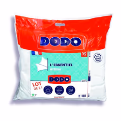 DODO LOT DE 2 OREILLERS L'ESSENTIEL MÉDIUM BLANC 50 X 70 CM Poids : 1265 grammes Largeur : 45 centimètres Hauteur : 12 centim ...
