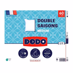 Découvrez l'oreiller double saisons DODO, conçu pour offrir un confort optimal tout au long de l'année. Avec ses dimensions d ...