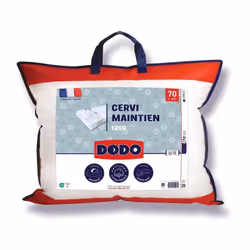 Cet oreiller ferme de la marque DODO est conçu pour offrir un excellent maintien cervical. Il possede une enveloppe en 100% c ...
