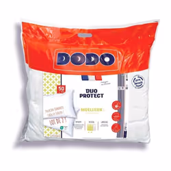 Dodo - Lot de 2 oreillers moelleux - duo protect - 50 x 70 cm - 100 % Polyester volupt'air - Blanc
