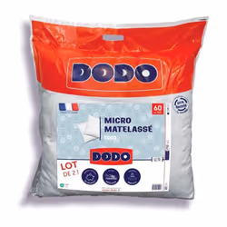 Découvrez le confort ultime avec le lot de 2 oreillers Micro Matelassé de DODO. Mesurant 60 x 60 cm, ils sont en polyester ma ...