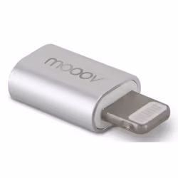 MOOOV 640063, Lightning, USB C, Mâle, Femelle, Gris, Droit
