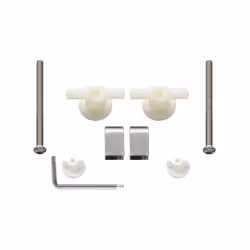 Kit de charnières fixes (non déclipsables) pour transformer un abattant ARIANE déclipsable ou descente assistée déclipsable e ...