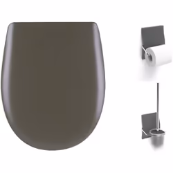 Présentation Set Olfa accessoire WC Ariane Couleur : Carbone Mat Descente manuelle et déclipsable Dimensions : L400-450 mm, 3 ...