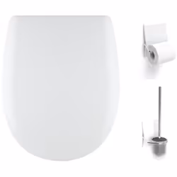 Présentation Pack accessoires WC set Olfa Ariane Soft White Mat Couleur : soft white mat Descente manuelle et déclipsable Dim ...
