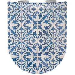 Olfa - Abattant Double Déclipsable Motif 'Azulejos ' Bleu brillant 47x36.5 cm