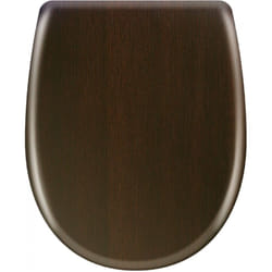 Abattant easy clip avec descente assistée en bois exotique Marron chocolat 36x46.5 cm