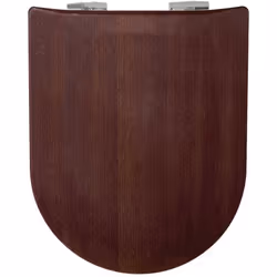 Présentation Abattant de WC en bois réticulé avec couvercle Vissage : Par le dessus Charnières : Descente assistée Charnières ...