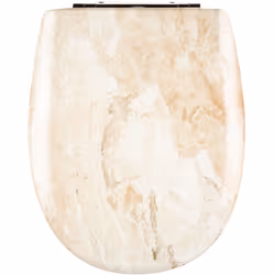 Cet abattant de toilette est un modèle très robuste, fabriqué en bois réticulé (RETILITH) avec un couvercle à effet marbre br ...