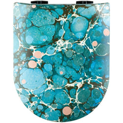 Olfa - Abattant wood slim déclipsable au style pierre précieuse Bleu 47.5x36.5 cm