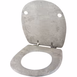 Univers granité avec cet abattant wc à couvercle de 46 cm x 36 cm en bois réticulé*®. . Une impression moderne de béton armé  ...