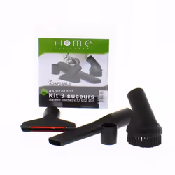 Ce kit complet d'accessoires suceurs pour aspirateur contient : - 1 suceur plat pour les recoins difficiles d'accès - 1 suceu ...