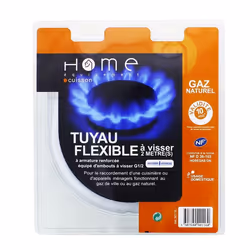 Tuyau gaz naturel 2m validité 10 ans pour Cuisiniere et Plaque de cuisson  90116 pour Cuisinière