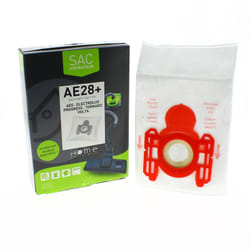 Sac microfibre adaptable par 4 HEAE28+ pour Aspirateur AEG, BLUESKY, BSK, DIRT DEVIL, ELECTROLUX, FAR, PROGRESS, SINGER, THOMAS, TORNADO, UFESA,