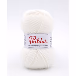 Phildar - Pelote de Laine PHIL SUPER BABY de 25g - Laine à Tricoter - 70% ACRYLIQUE30% LAINE - Aiguille n°3 - Couleur CYGNE