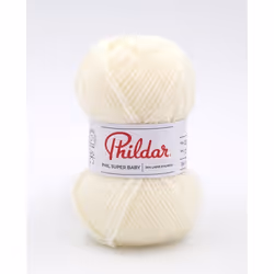 Phildar - Pelote de Laine PHIL SUPER BABY de 25g - Laine à Tricoter - 70% ACRYLIQUE30% LAINE - Aiguille n°3 - Couleur CRAIE