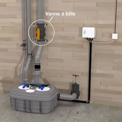 Présentation Vanne à bille pour l'évacuation DN100 : spécialement pour le SANICUBIC 2 XL. L'installation de vannes d'arrêt pe ...