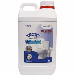 Présentation Détartrant 2L spécial Sanibroyeur Pour tous les Adaptables et Sanispeed + Spécialement conçu pour respecter le c ...