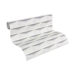 A.S. Création  Authentic Walls Papier peint effet 3D 1005x 053m Gris blanc  - 302481