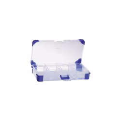 Coffret compartimenté pour assortiments. Compartiments (l x h x p) : 155 x 25 x 12 mm, 77 x 25 x 12 mm, 40 x 25 x 12 mm Coule ...