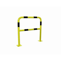 Viso - Barrière de protection noire et jaune avec platine 150 x 150 mm acier galva - 1000 x 1000 m - Ø60 mm - BAR600NJ