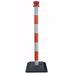 Poteau plastique monobloc rouge/blanc base à lester VISO Ø50 H.950 mm - PPC3001RB