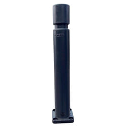 Poteau à mémoire de forme avec platine à fixer coloris noir tête cylindrique avec gorge hauteur 1000mm diamètre 80mm Viso