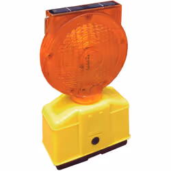 La lampe de signalisation solaire modèle LAMSOL de Metal Works avec une visibilité de 500m et une durée de 120h. Caractéristi ...