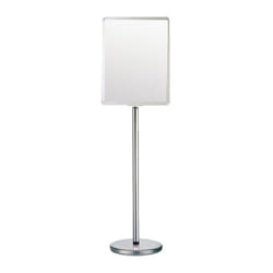 Viso - Poteau d'information téléscopique chromé 1500 mm avec panneau vertical ou horizontal pour affiche A3