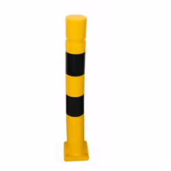 Potelet industriel flexible à tête cylindrique VISO - jaune et noir - polyuréthane - Ø100 x 800 mm - TPX810CNJ - Potelet en p ...