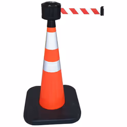 Couleur = Rouge, blanc Hauteur = 1 m Cône de trafic de RS Pro avec barrière de sangle Les cônes de signalisation de sécurité  ...